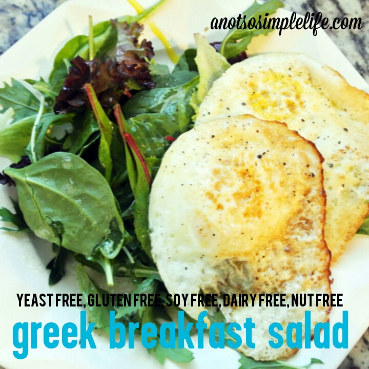 Greek Breakfast Salad; Yeast Free, Gluten Free, Soy Free, Dairy Free, Nut Free Recipe