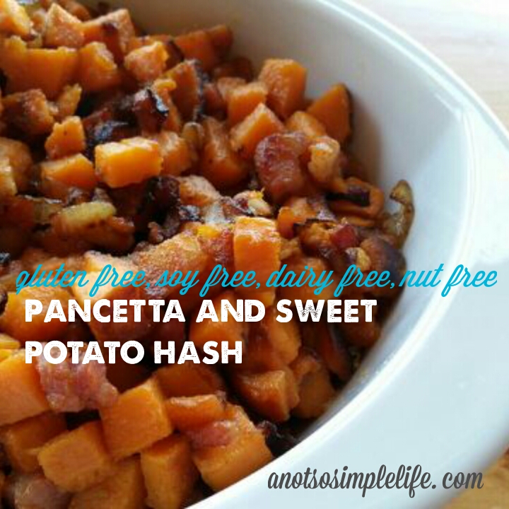 Pancetta and Sweet Potato Hash; gluten free, soy free, dairy free, nut free recipes