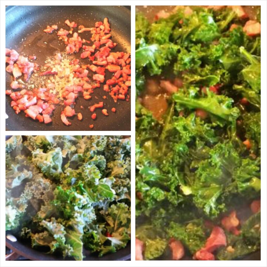 Garlicky Kale with Pancetta (or Bacon); Gluten Free, Dairy Free, Soy