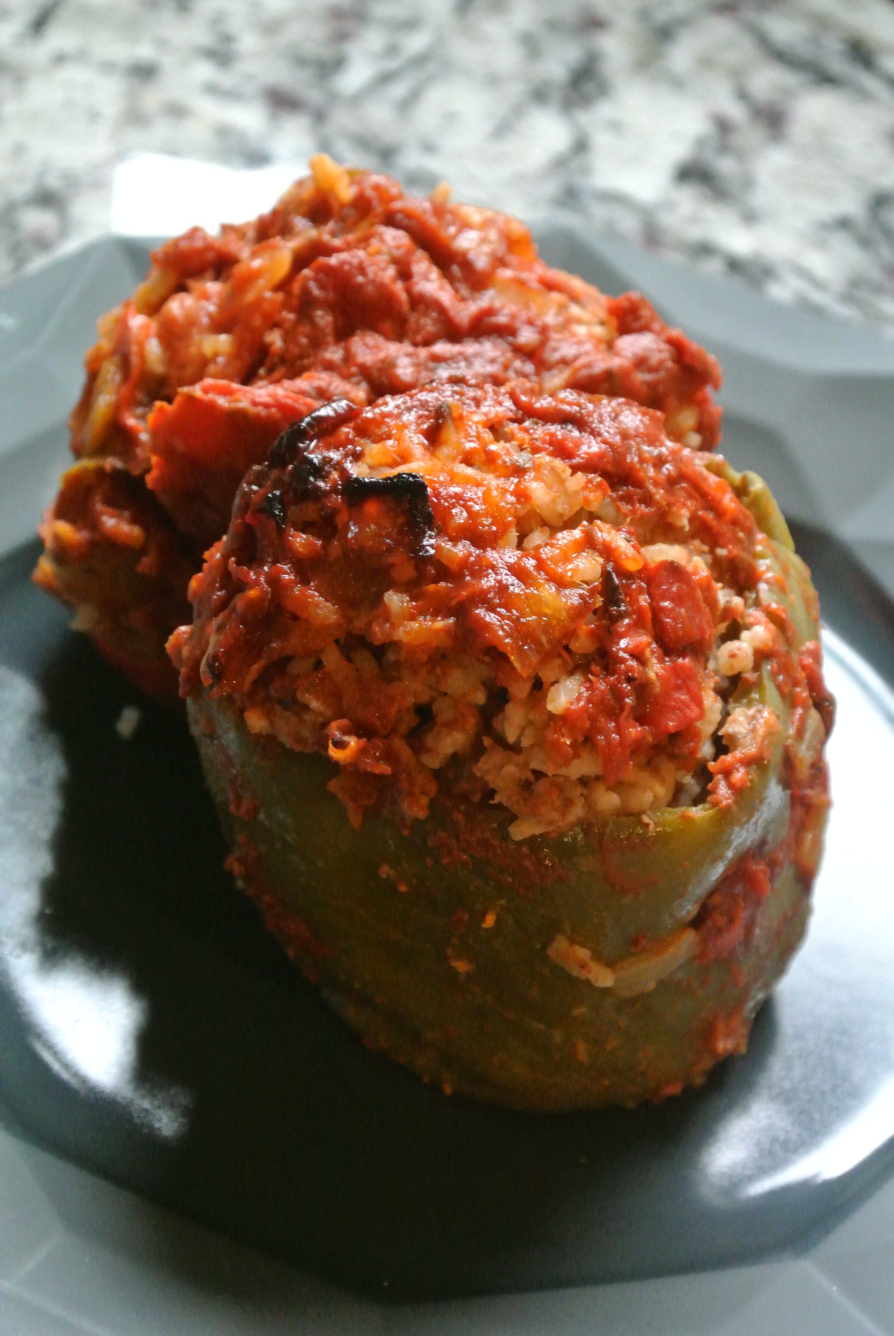 Stuffed Red (or Green) Peppers; Gluten Free, Dairy Free, Soy Free, Nut Free Recipe