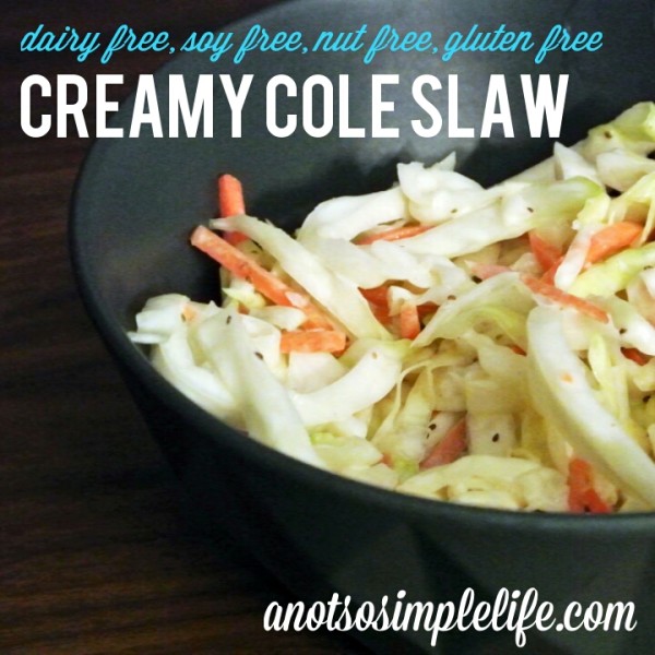 Dairy Free Creamy Cole Slaw; Dairy Free, Gluten Free, Soy Free, Nut