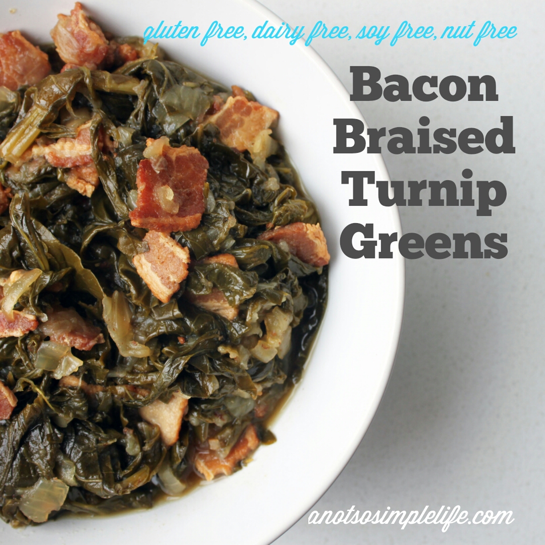 Bacon Braised Turnip Greens