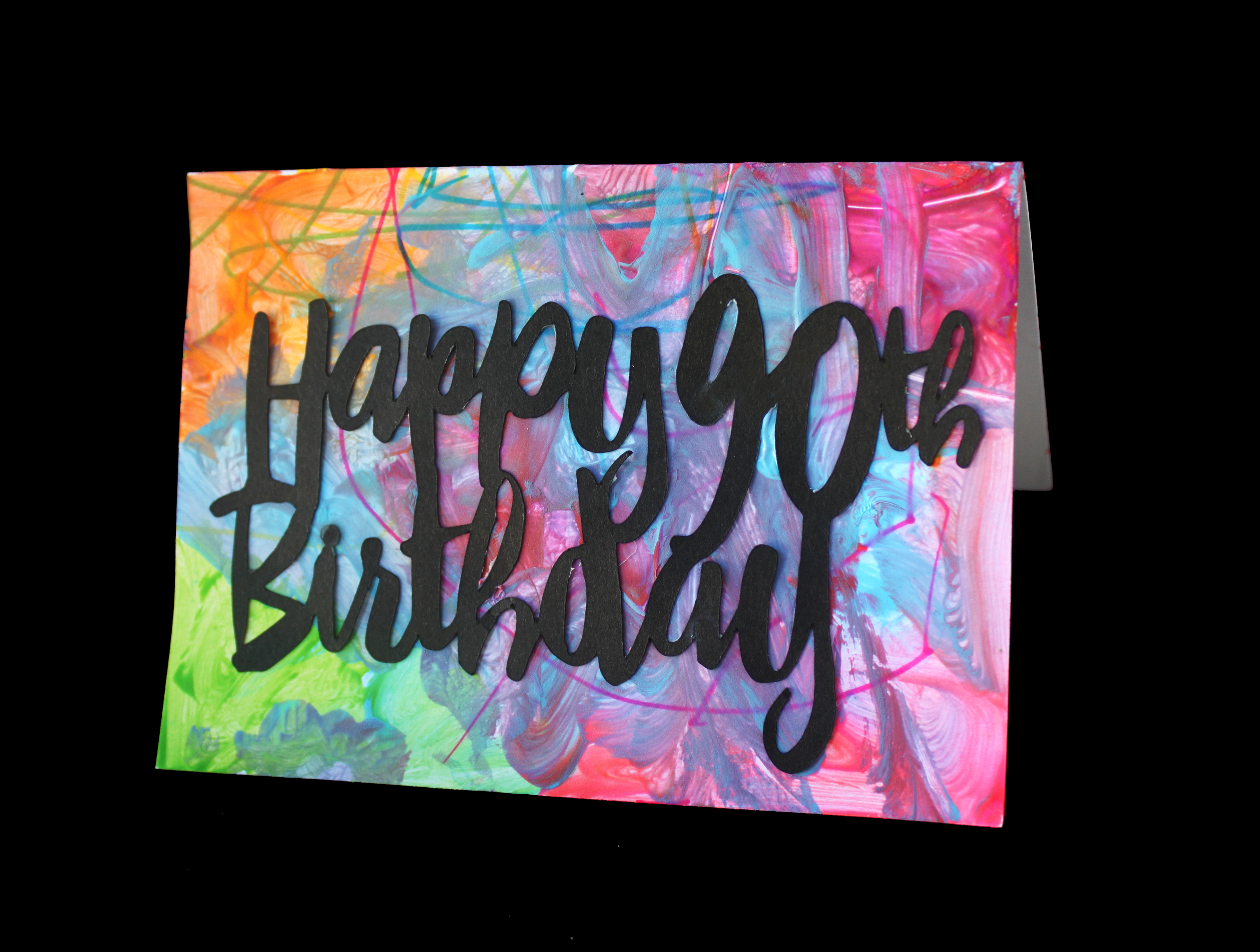 Finger Painted DIY Birthday Card - Toddler Painting Activity